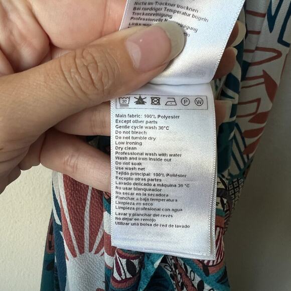 ba&sh Joyce Turquoise Boho Print Strappy Maxi Dress Size L - Picture 9 of 9